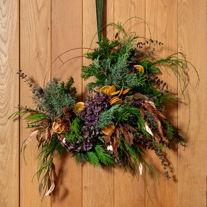 Asymmetrical Plum Wreath