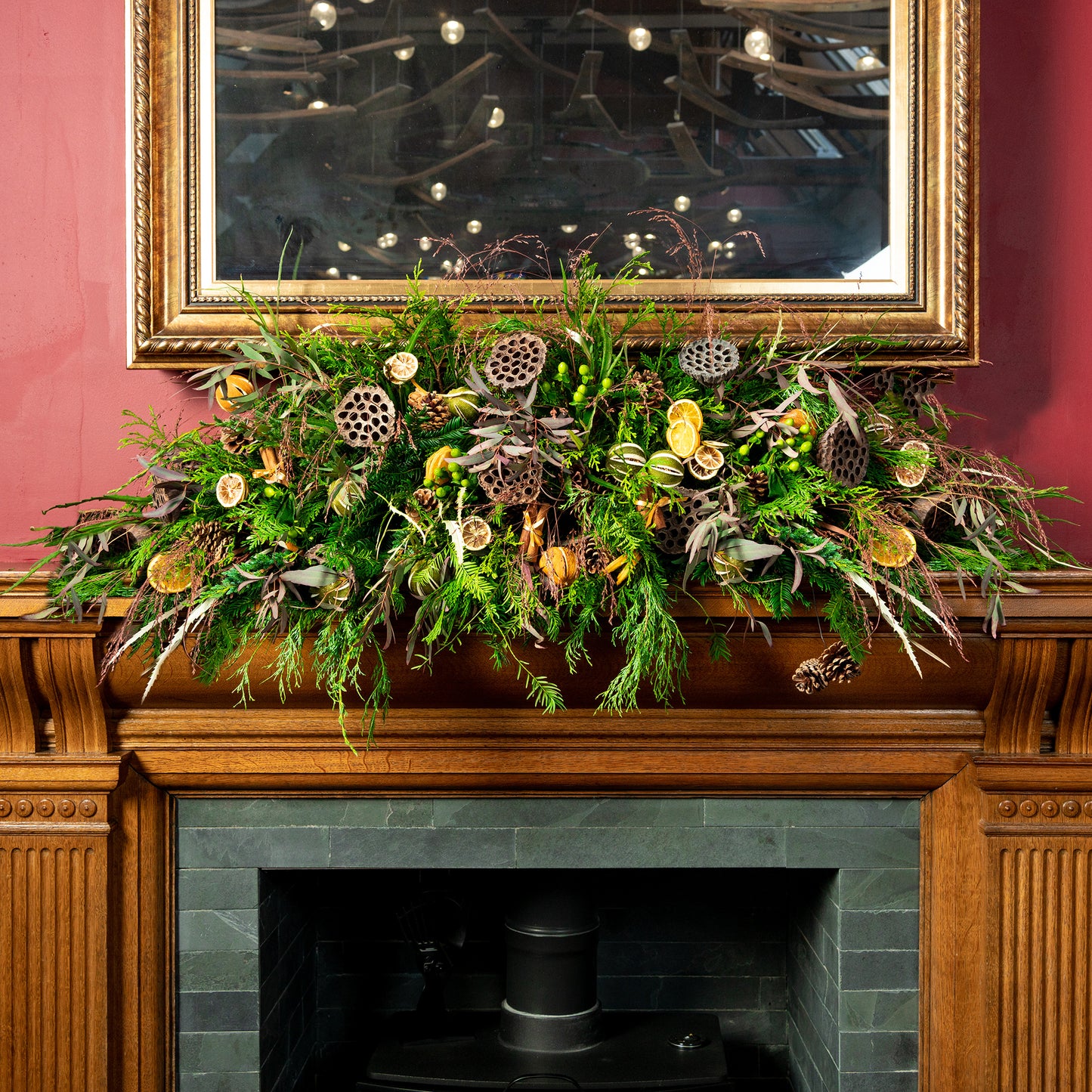 Christmas Harvest Mantlepiece