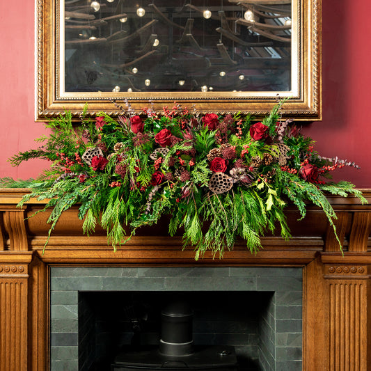 Classic Red Christmas Mantlepiece