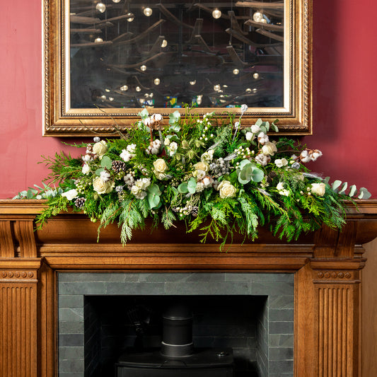 Classic White Christmas Mantlepiece