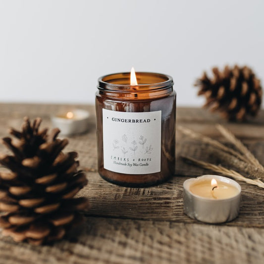 Embers and Roots Gingerbread Christmas Candle