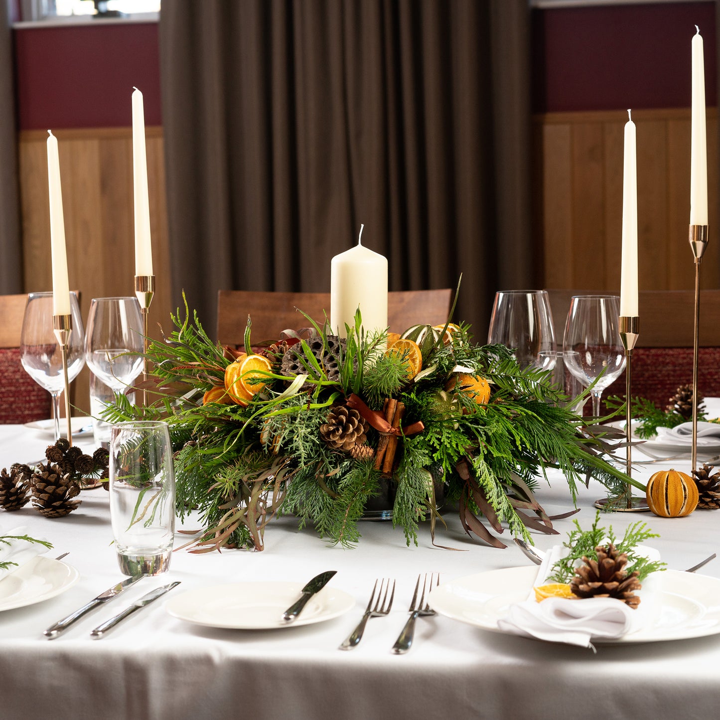 Christmas Harvest Table Arrangement