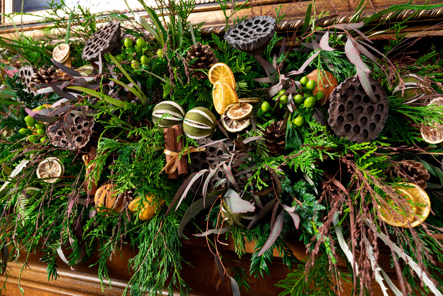 Christmas Harvest Mantlepiece