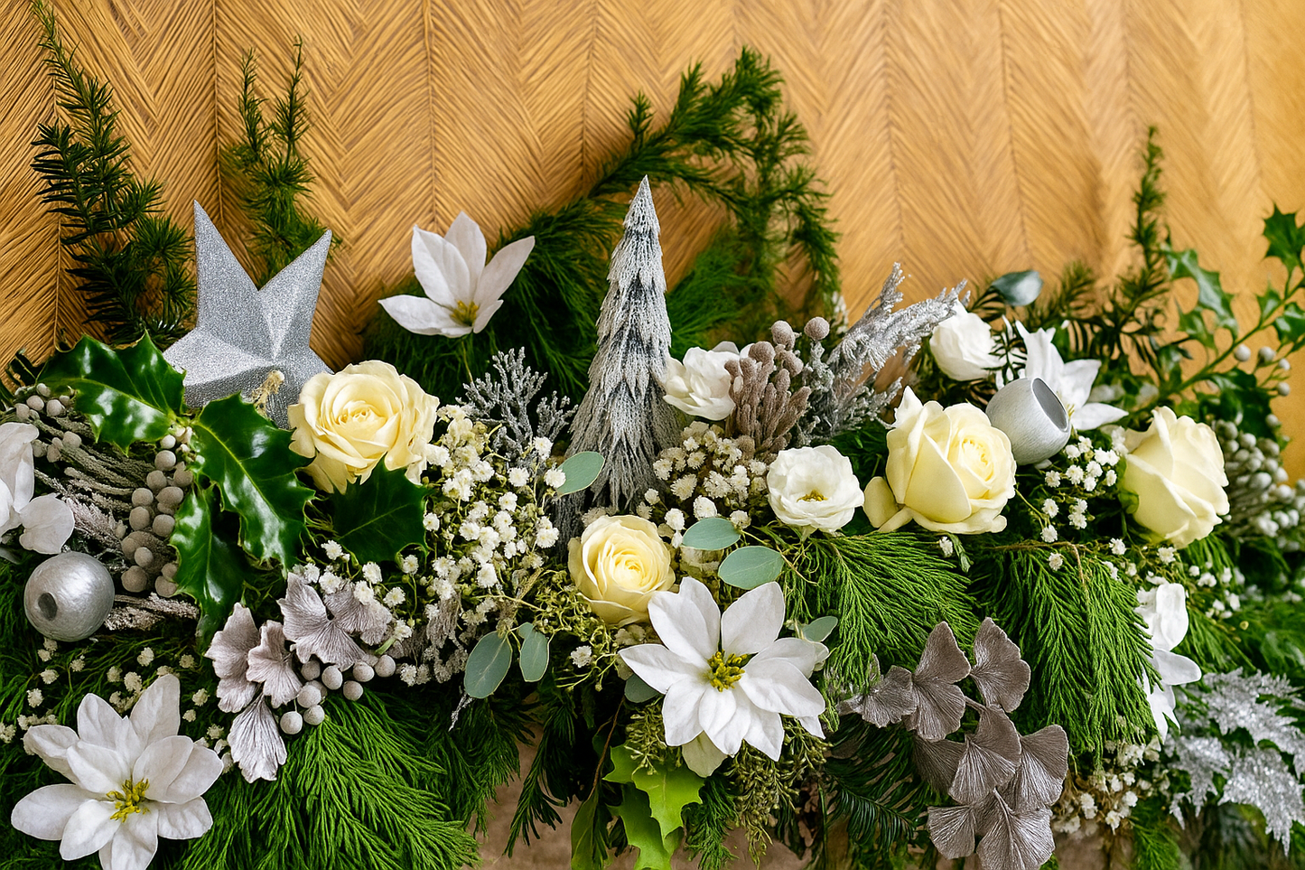 White Christmas Garland