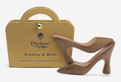 Handbags and Heels, Caramel and Sea Salt Milk Chocolate Shoes