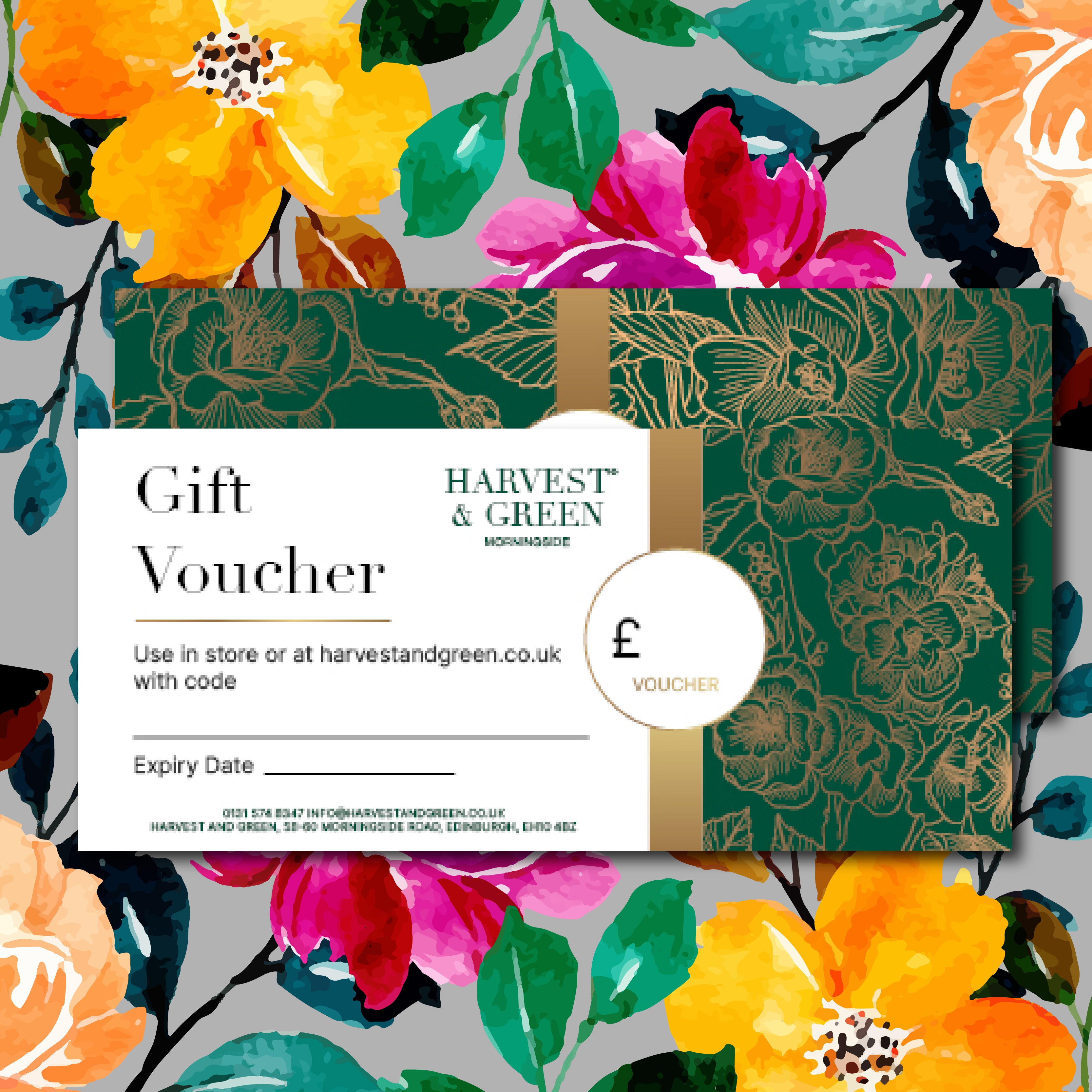 Harvest and Green Gift Voucher (Physical) - £50.00